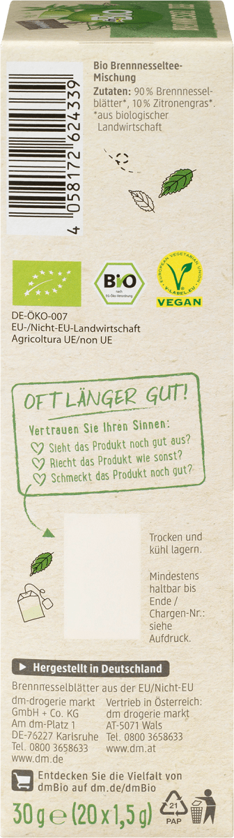 Kräutertee Brennnessel (20 Beutel), 30 g
