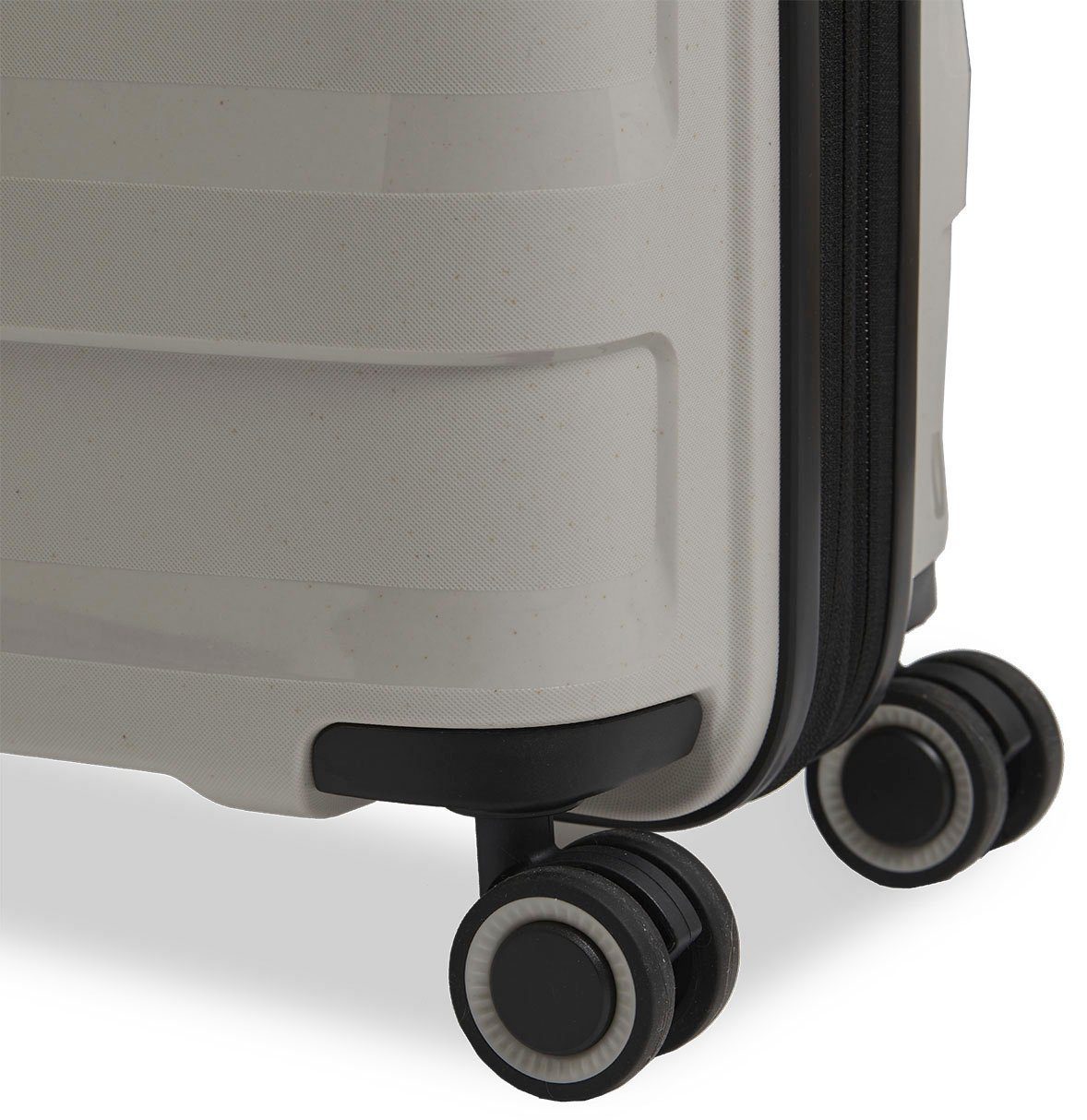 Stratic Hartschalen-Trolley Straw + S, beige, 4 Rollen, mit NFC-Chip