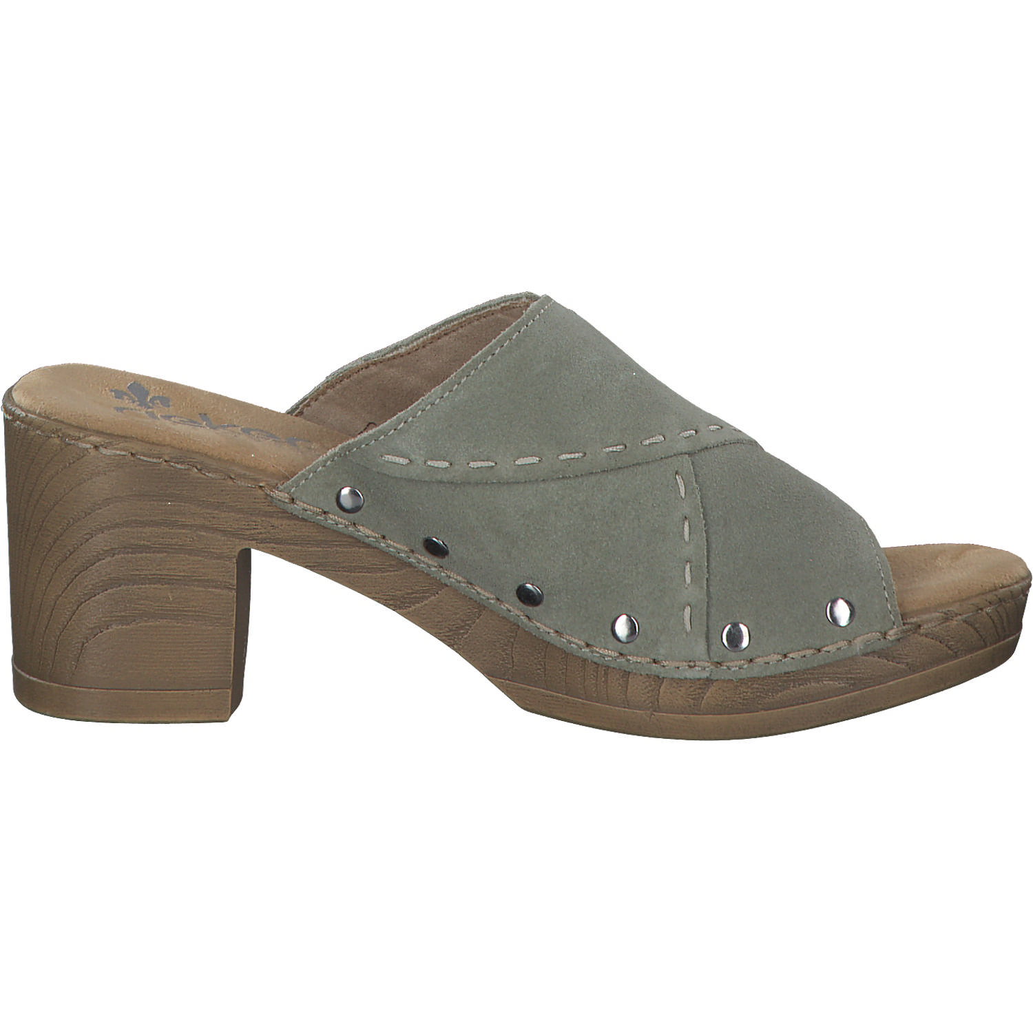 Rieker 67087, Plateau-Pantoletten, Damen, pistazie