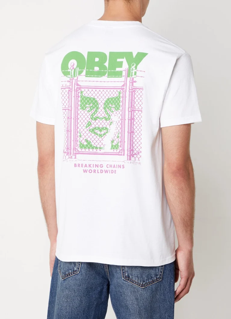 Obey Chain Link T-shirt with logo and back print