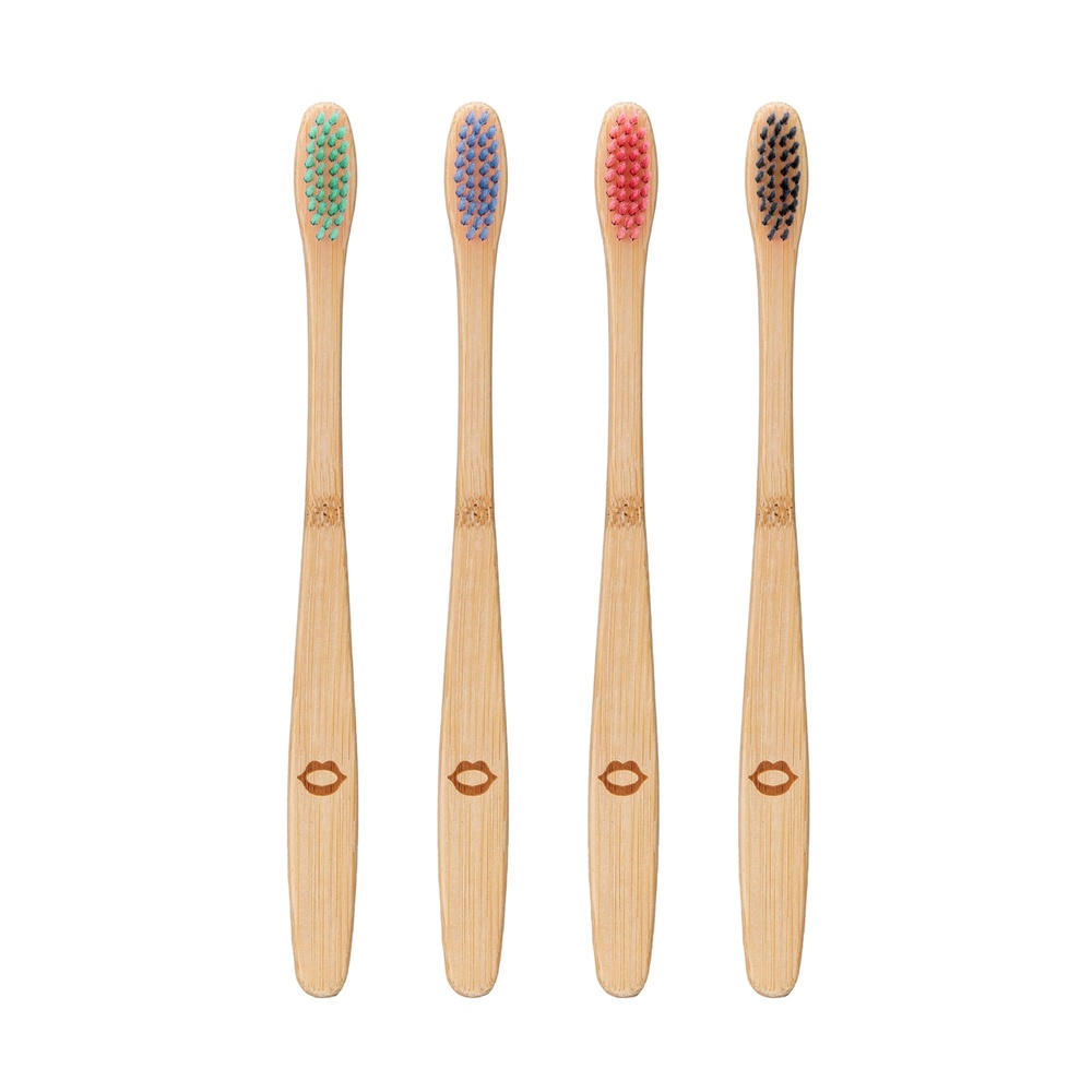 My White Secret 4 x multi colour bamboo toothbrush set Brosse à dent en Bambou