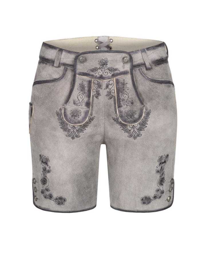 Nübler Lederhose kurz Tiana M in Silber günstig kaufen