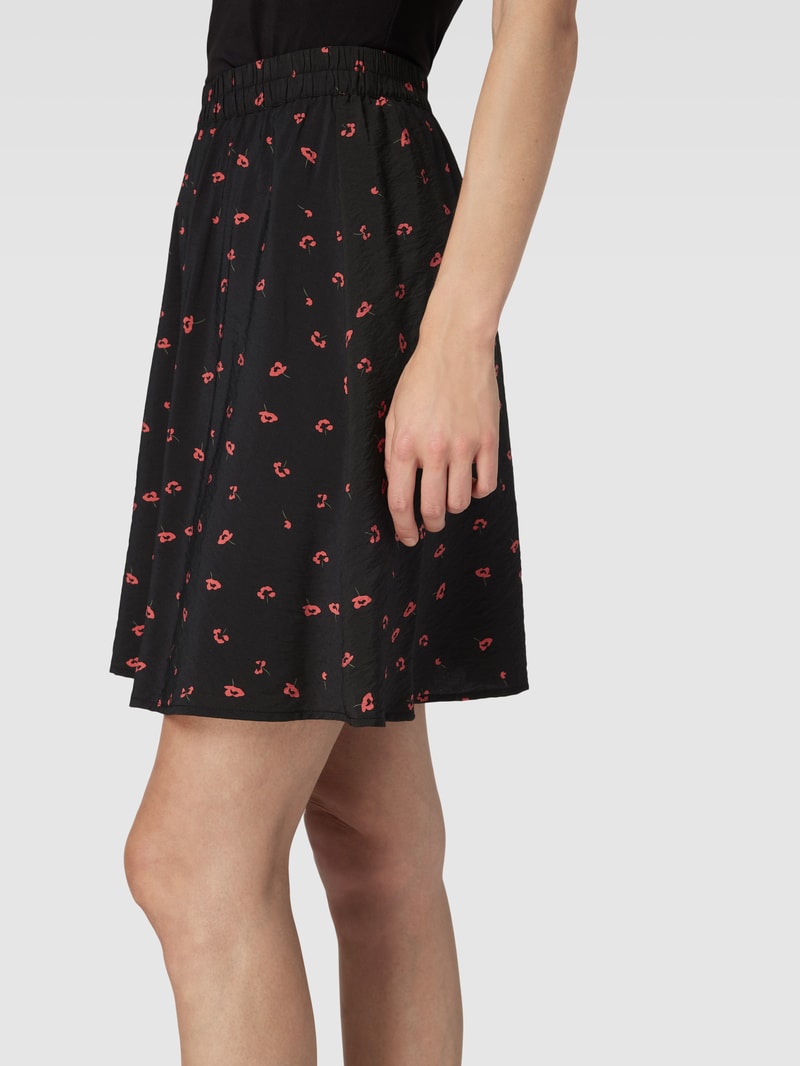 Minirock mit Allover-Muster Modell 'Vinaya' in schwarz