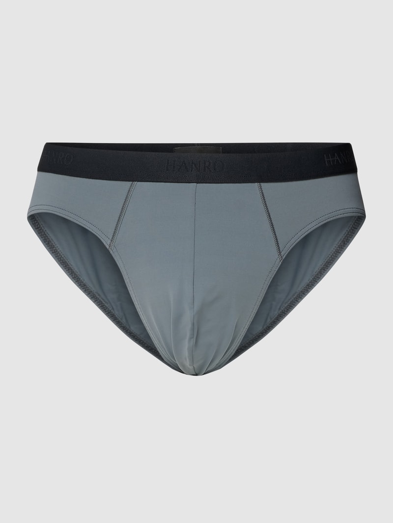 Slip mit Label-Details Modell 'Micro Touch' in rauchblau