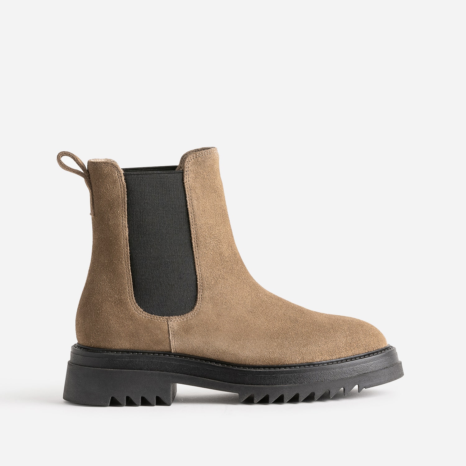 Chelsea boots TEXTO beige foncé en cuir velours