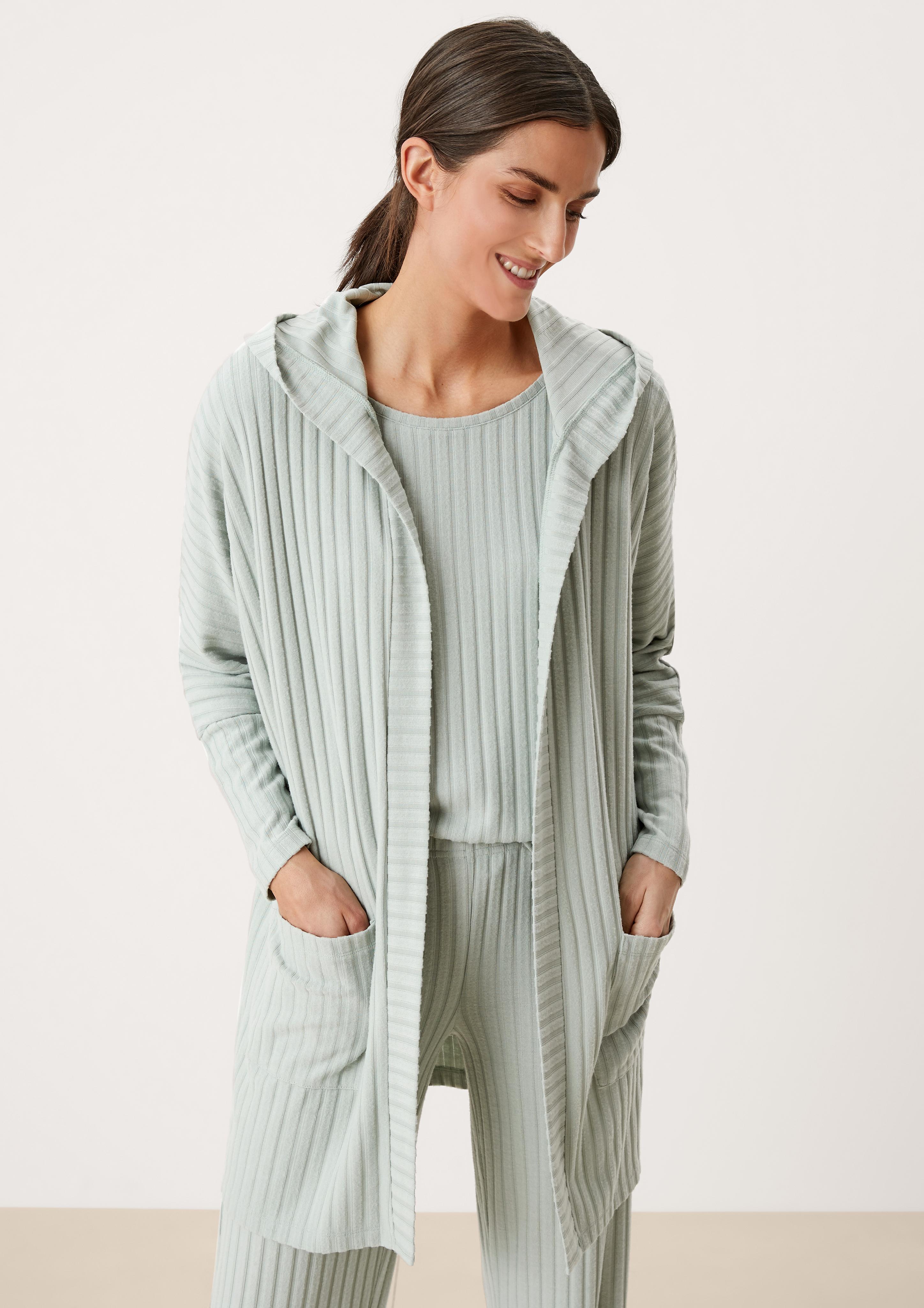 Loungewear Cardigan mit Rippstruktur  6006303-7900