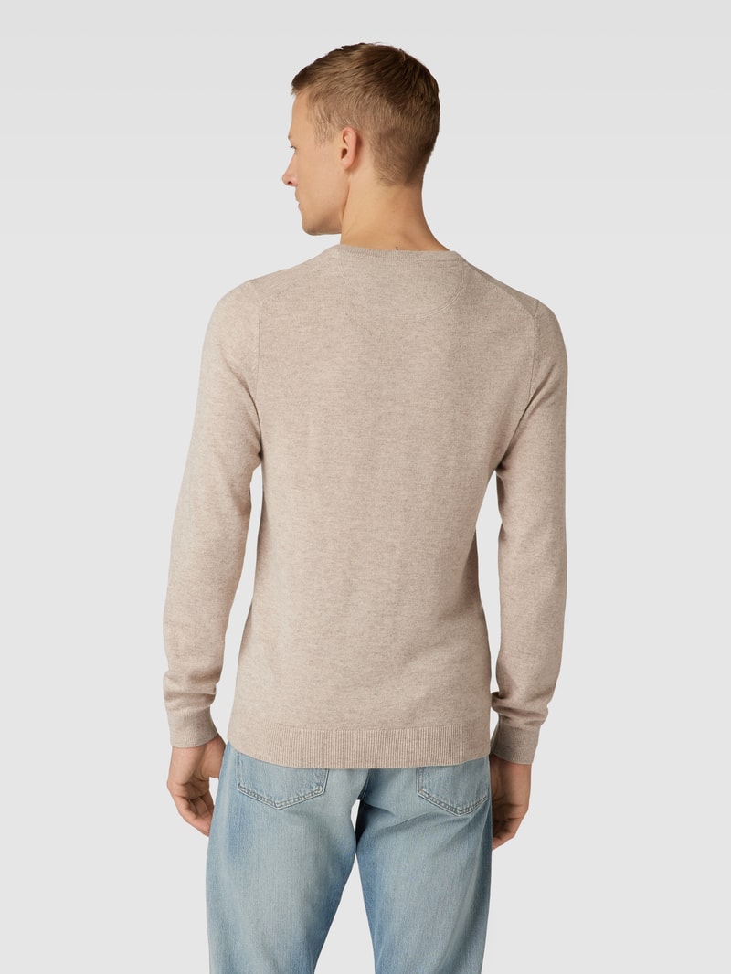 Strickpullover in melierter Optik in stein meliert