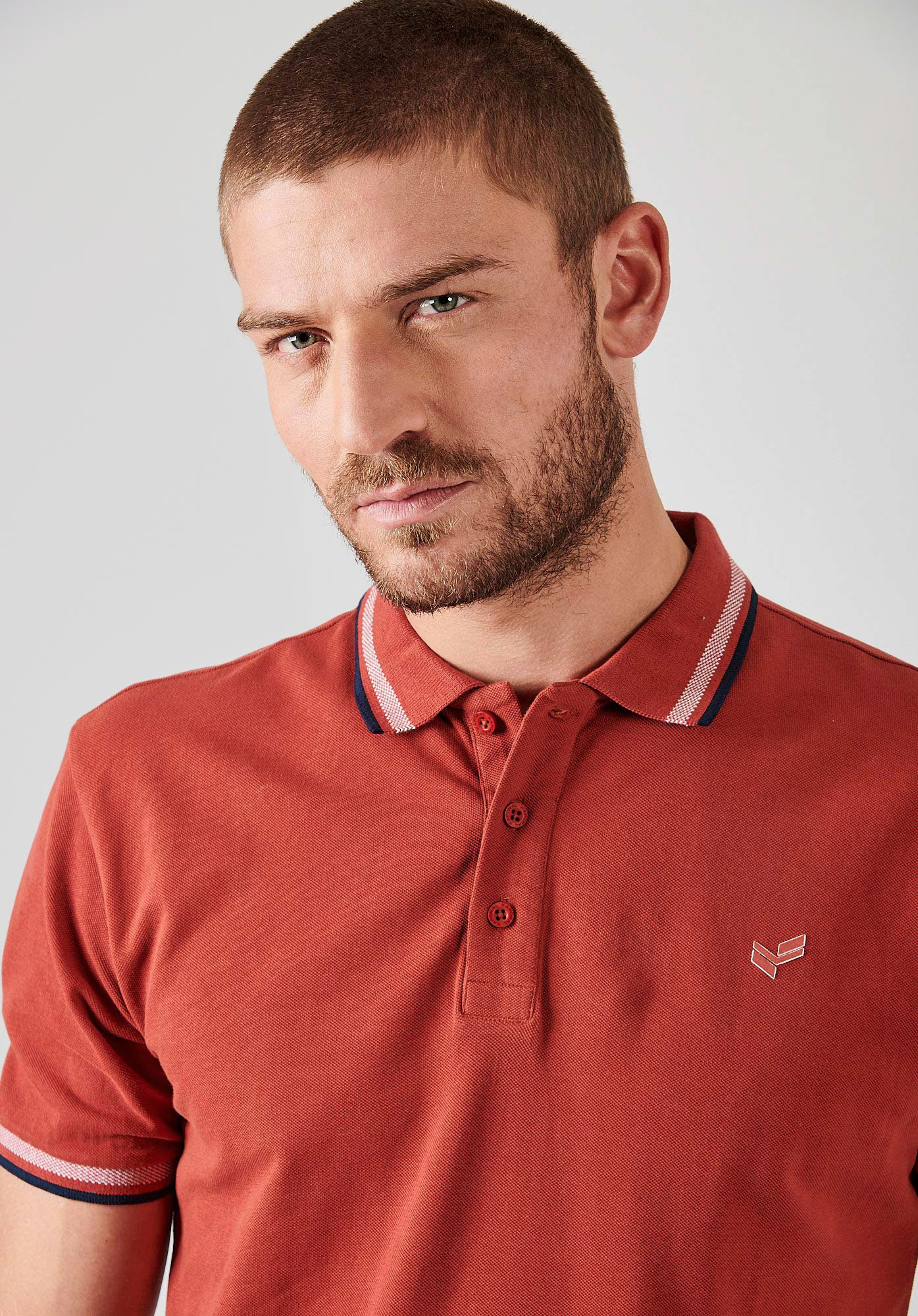RAYOC  Polo rouge homme 100% coton bio