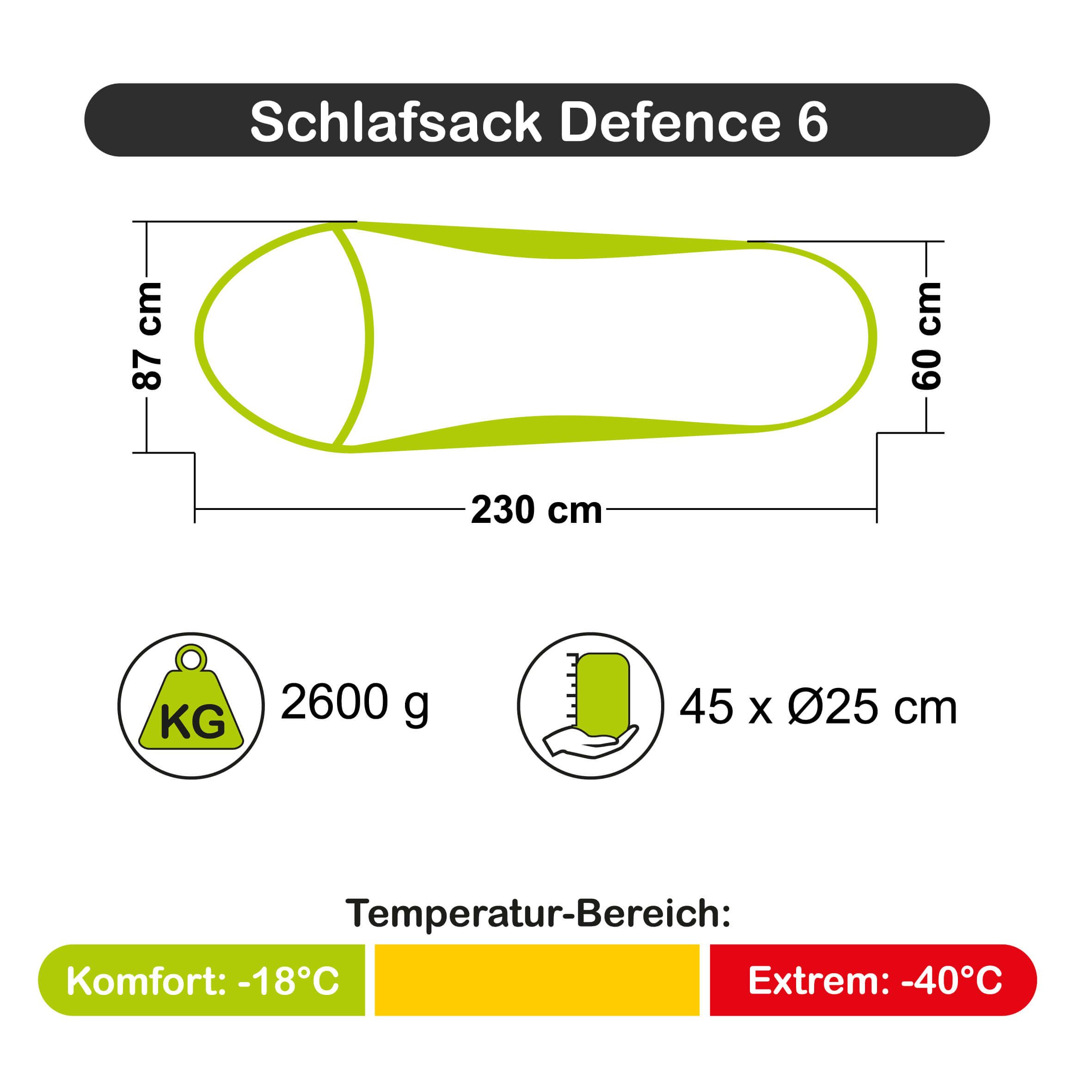 Schlafsack Defence 6