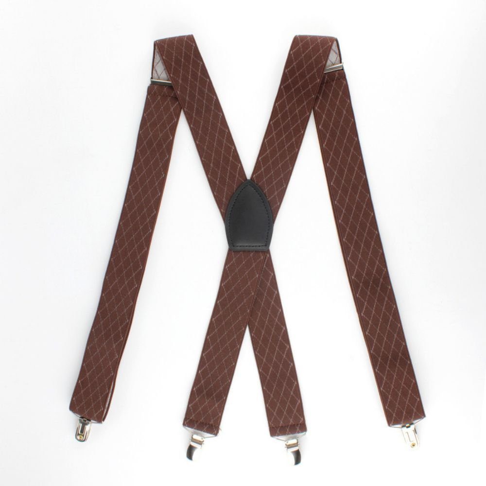 SCOSPORT Hosenträger Herren 4 Clips X-Form Elastisch 3.5cm Breit Hosenträger (Verschiedenen Farben, 1-St., Polyesterseide mit Gummibändern) Elastisch
