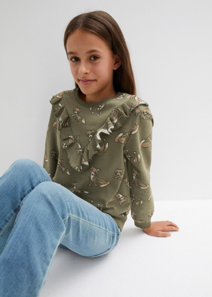 Mädchen Sweatshirt mit Volant