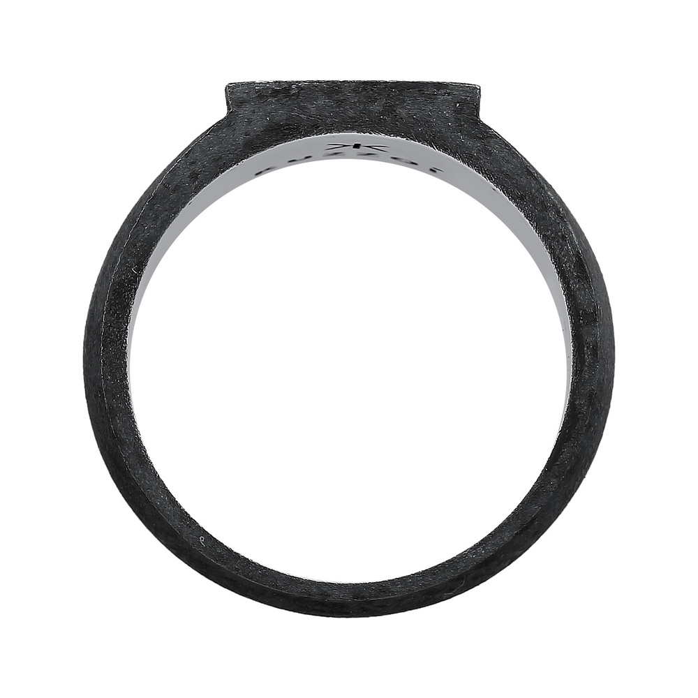 KUZZOI KUZZOI Bague Hommes Sceau Rectangle Brillant Basique Solide en argent sterling 92 Bague