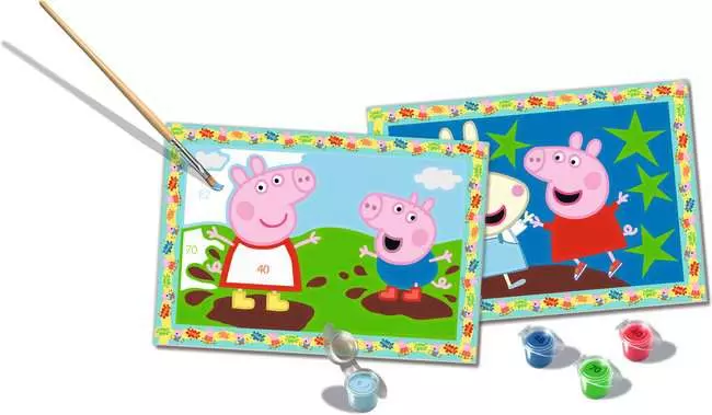 CreArt Peppa Pig - Malen nach Zahlen für Kinder ab 5 Jahren