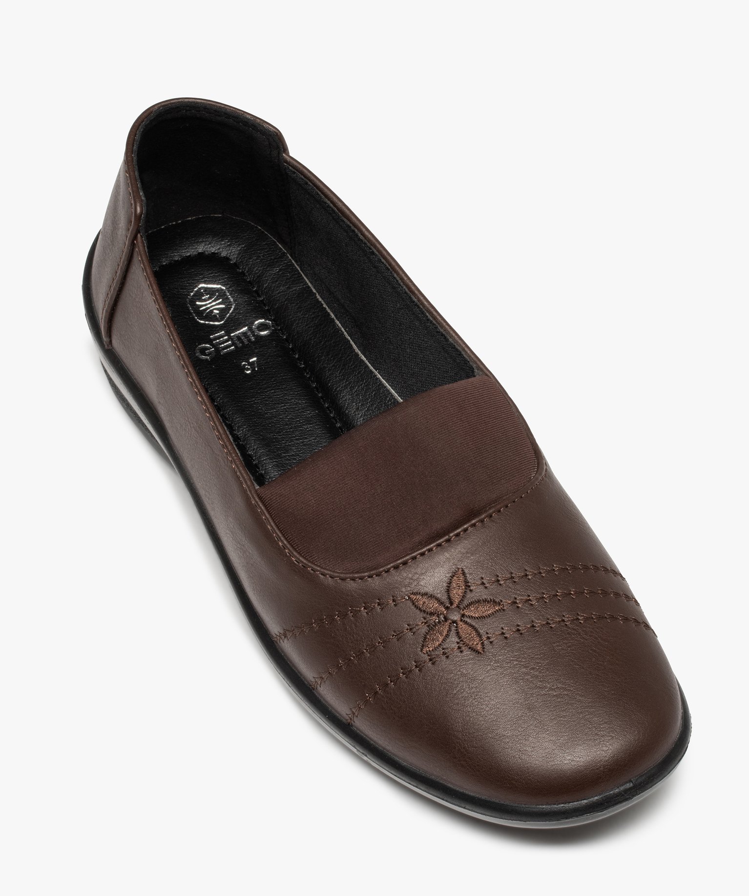 Mocassins femme confort extralégers à tige unie marron | GEMO
