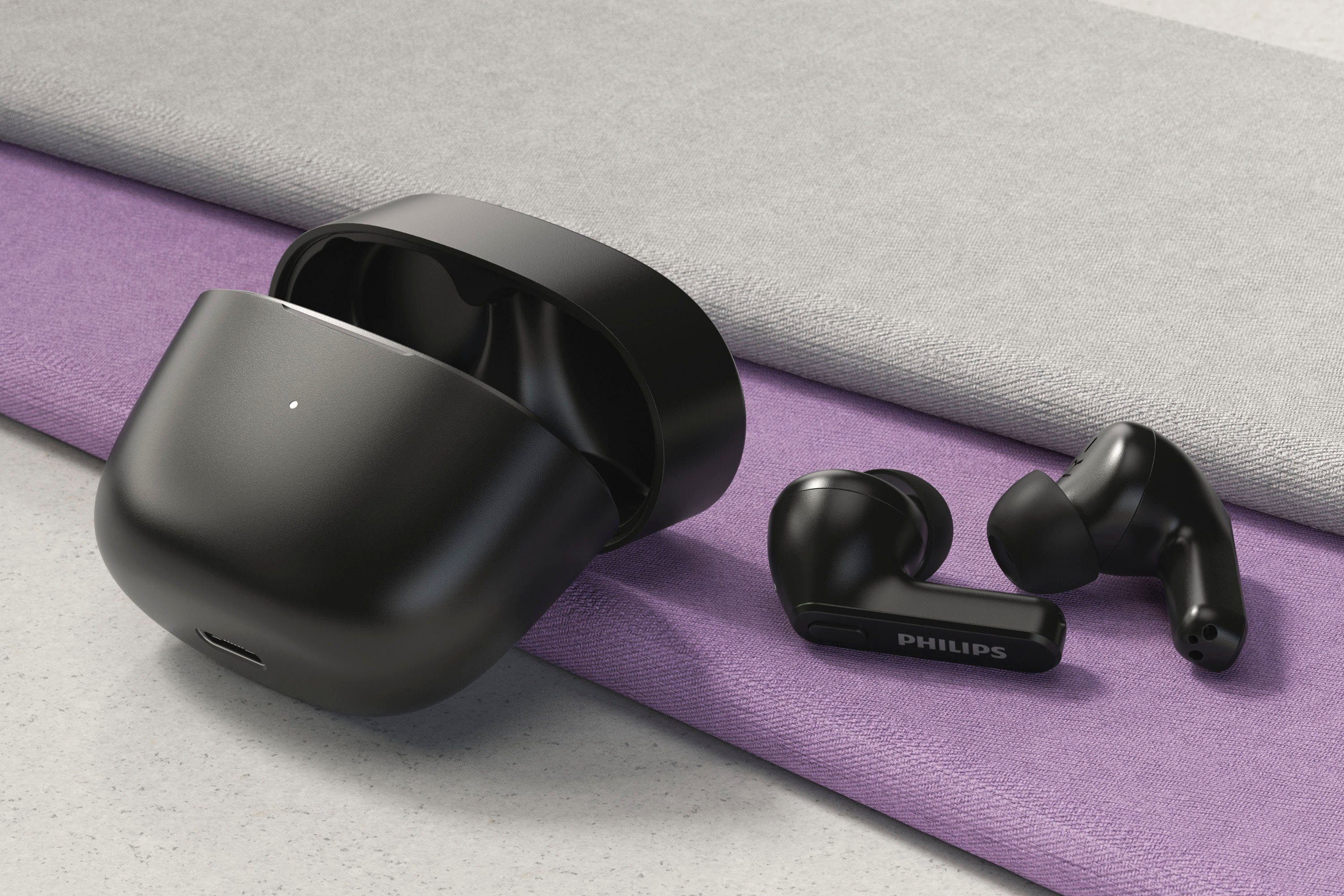 Philips TAT2206 wireless In-Ear-Kopfhörer (Multi-Point-Verbindung, Rauschunterdrückung, True Wireless, integrierte Steuerung für Anrufe und Musik, A2DP Bluetooth, AVRCP Bluetooth, Bluetooth, HSP)