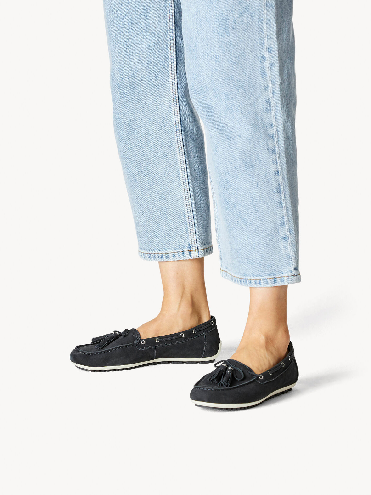 Mocassin en cuir - bleu