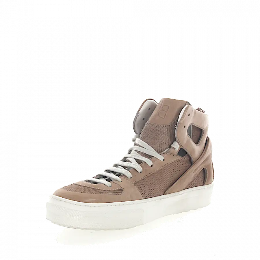 Rossano Bisconti - Sneaker Mid Top 2013 Leder beige Schlangenprägung - grau