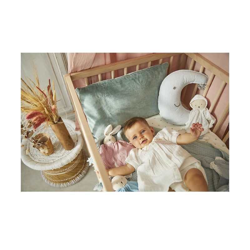 Doudou coton bio lapin rose Petit pas 20 cm Kaloo