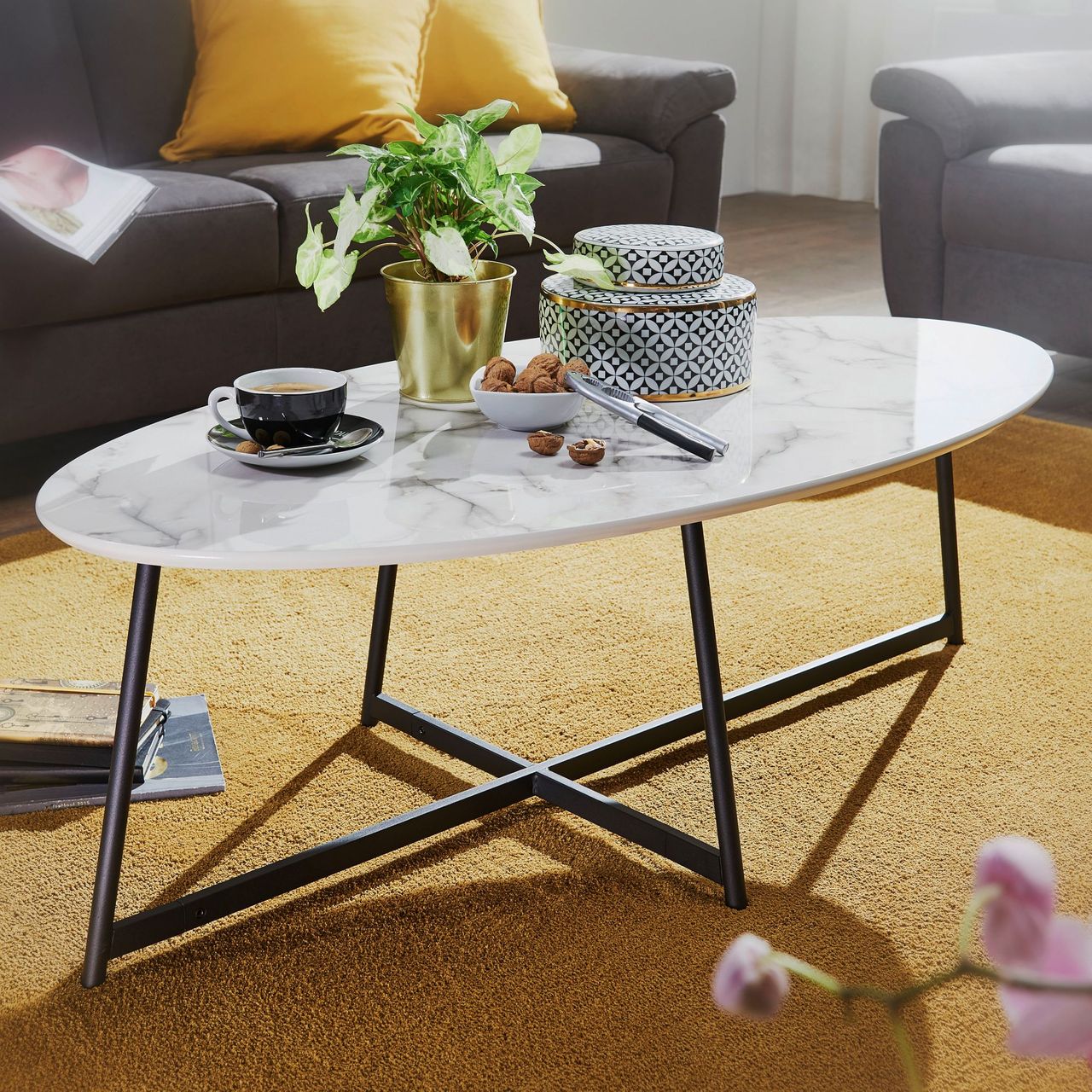 Wohnling Couchtisch 120 x 60 x 45 cm Weiß