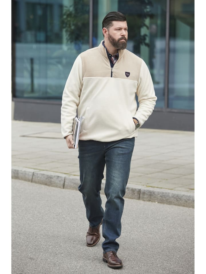 Charles Colby Fleece-Sweatshirt DUKE DILLEN in wollweiß günstig kaufen