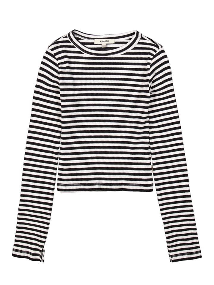 Garcia Langarmshirt geringelt in off black günstig kaufen