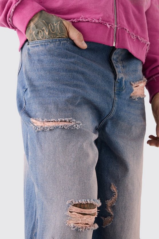 Tall lockere Jeans mit ausgefranstem Detail
