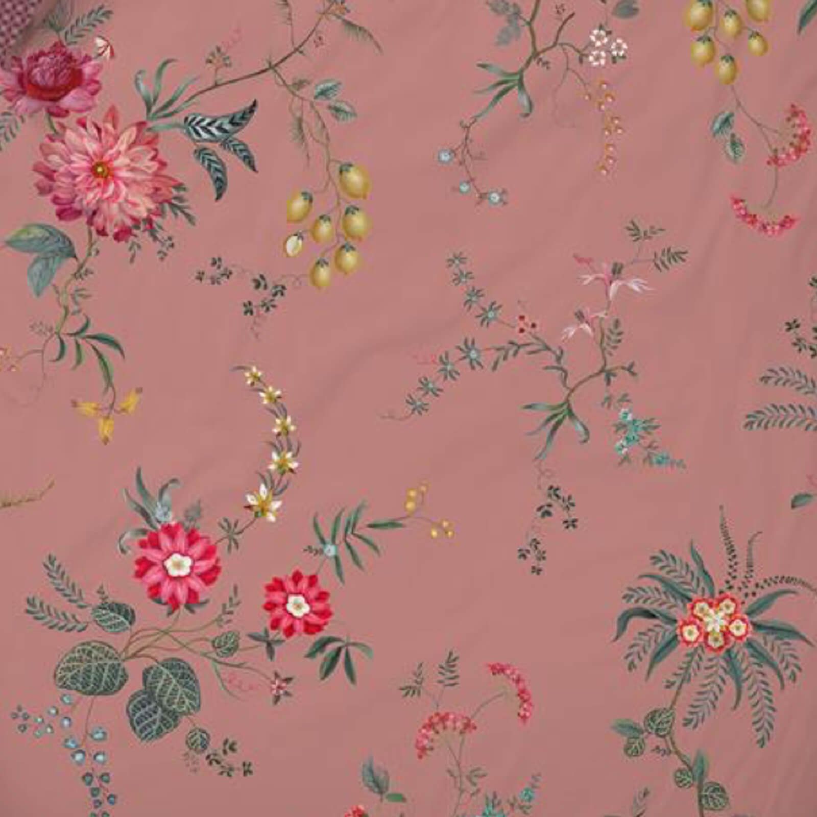 Bettwäsche Fleur Grandeur Pink, PiP Studio, Perkal, 2 teilig, Dahlien, Zweige, Muster