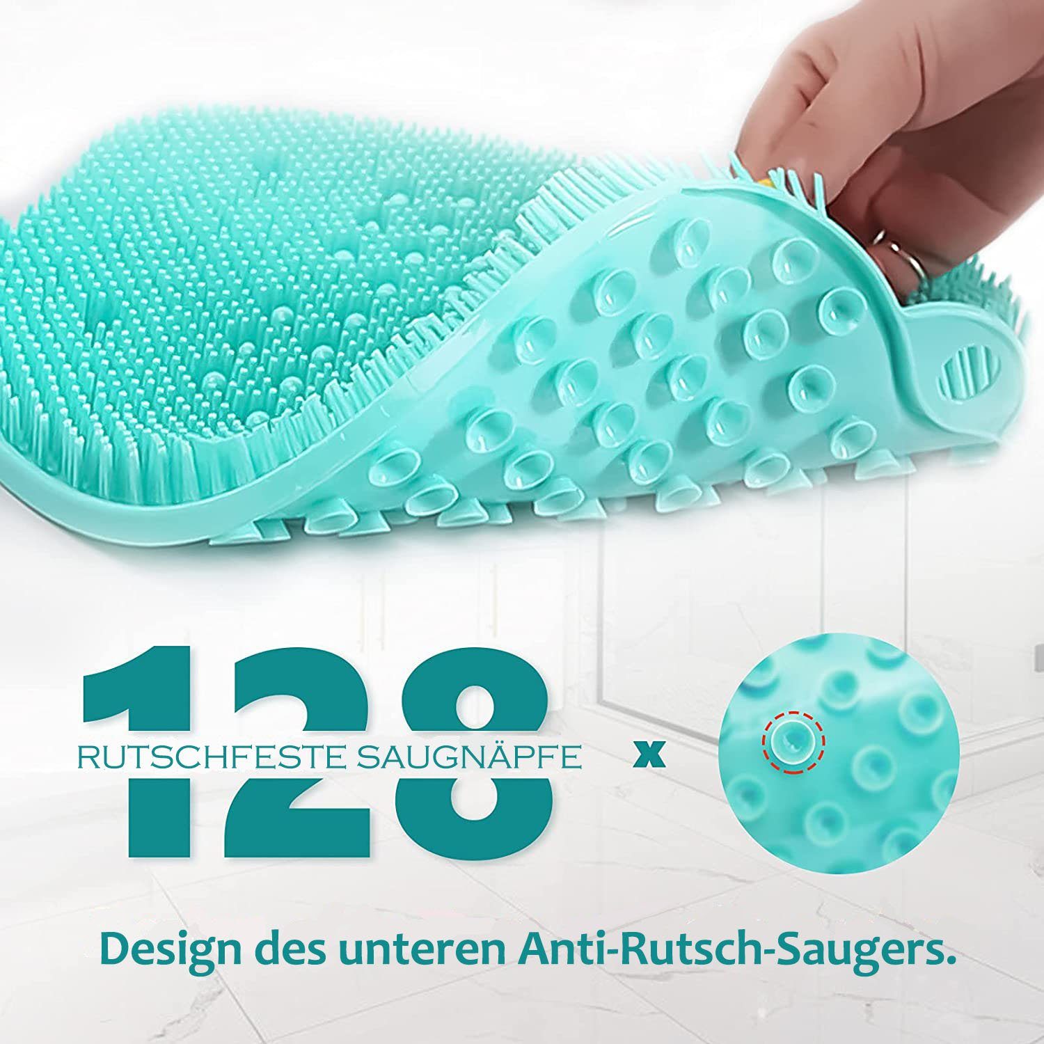 zggzerg Fußbürste Fußbürste Dusche Silikon, Duschfußwäscher Massagegerät