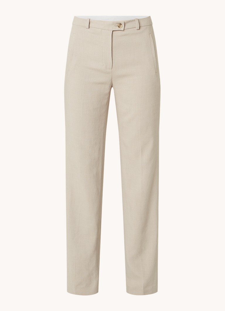 Pantaloni HUGO BOSS Terela cu talie înaltă și crăpătură