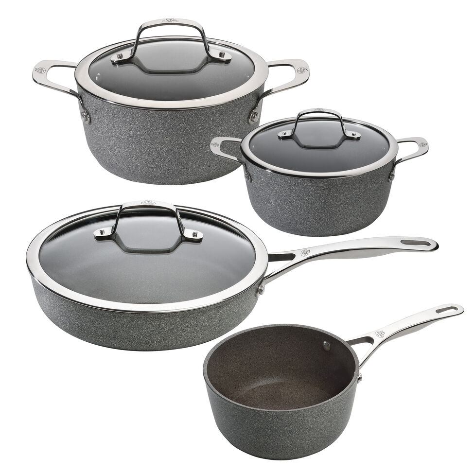Kochtopfset 4-TLG, Aluminium, Granitium Titanium Extrem
