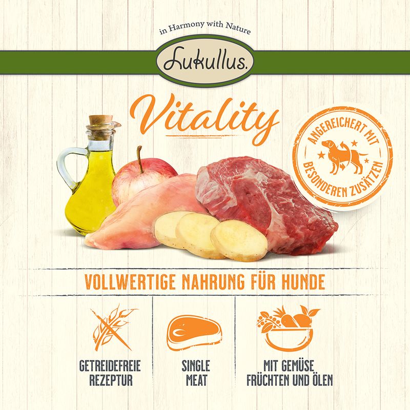 Lukullus Vitality Unterstützung Immunsystem: Wildschwein (getreidefrei)