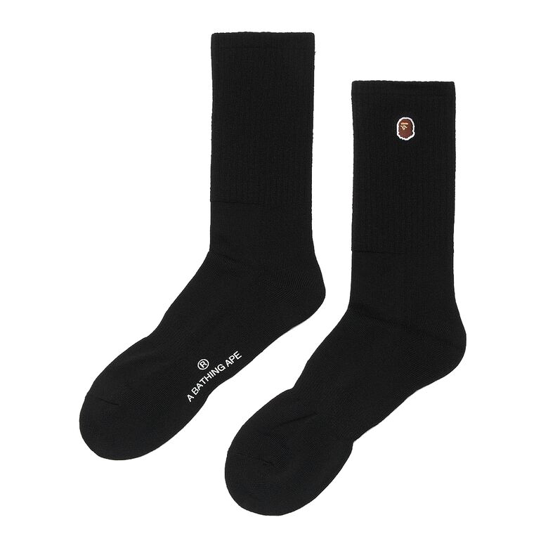 A Bathing Ape Ape Head One Point Socks (3 Pack) black