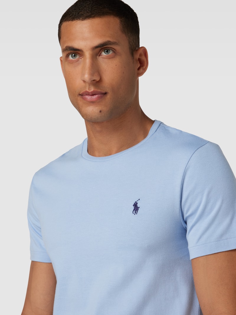 T-Shirt in Melange-Optik in bleu