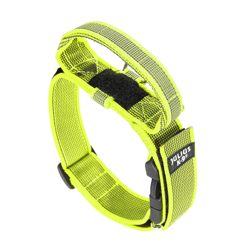JULIUS-K9 Hundehalsbänder JULIUS-K9 Halsband mit Griff 50mm neon gelb