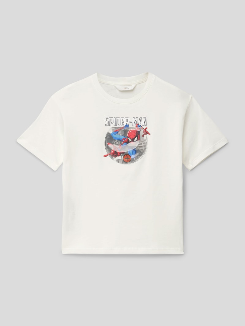 T-Shirt mit Motiv-Print in weiß