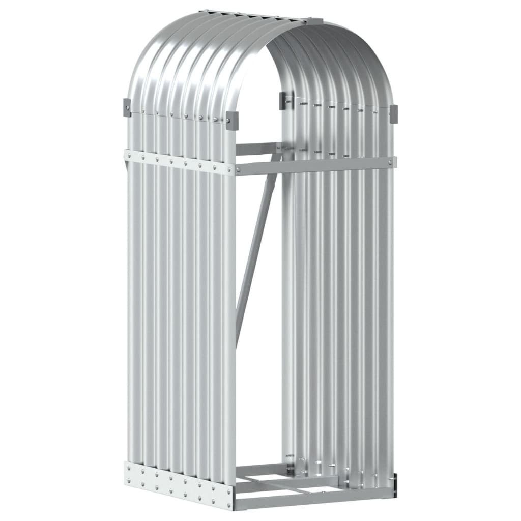 vidaXL Kaminholzregal Kaminholzunterstand Silbern 40x45x100 cm Verzinkter Stahl, BxTxH:40x45x100 cm