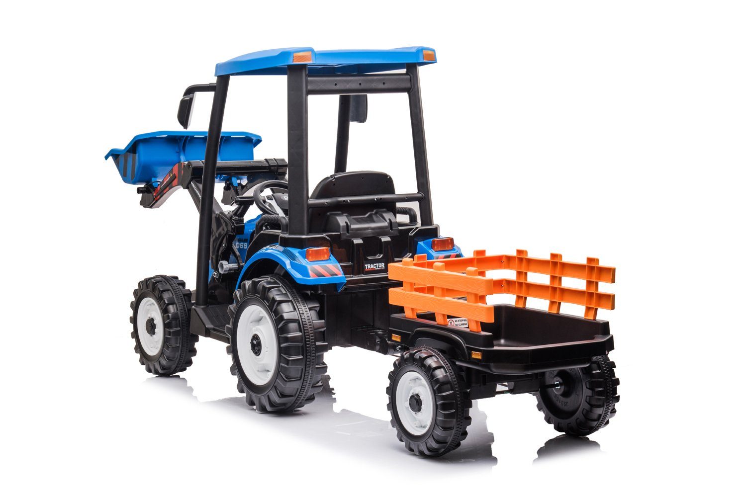 Kidix electric children's car electric children's tractor pushdozer with shovel 2x120W 12V/10Ah trailer