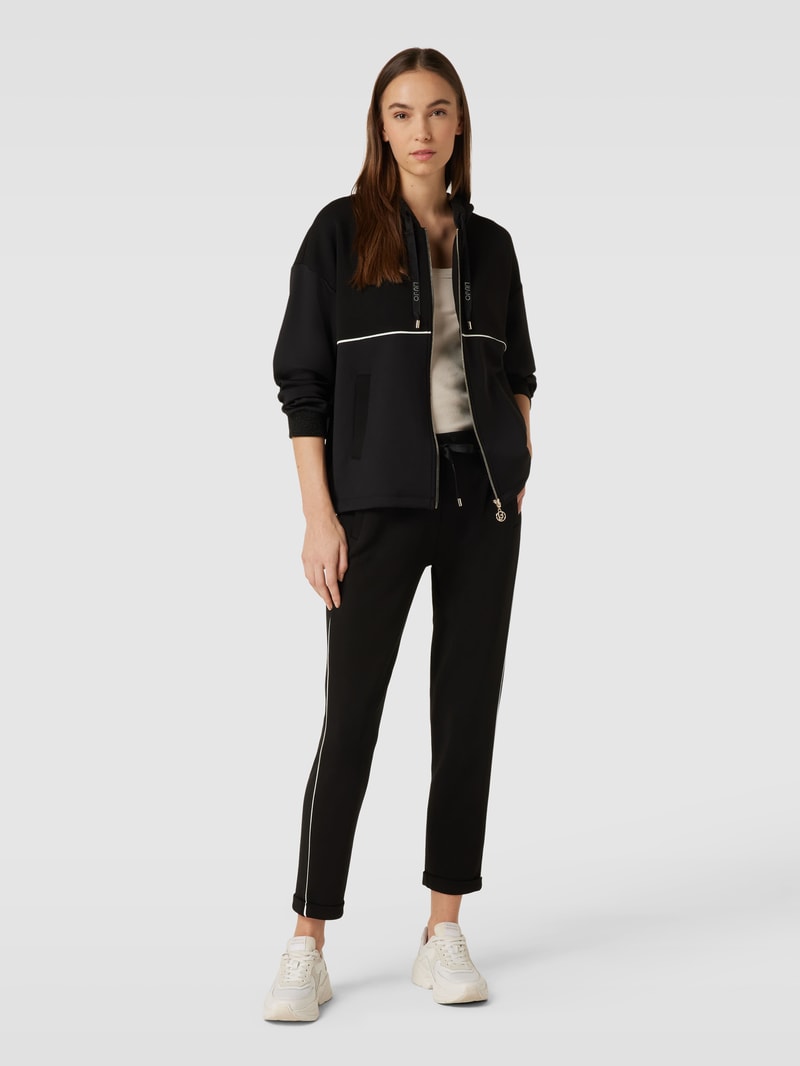 Sweatjacke mit Kapuze und Tunnelzug in black