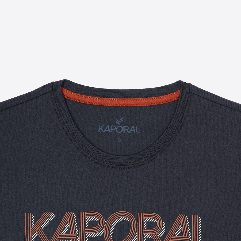 ERWAN  T-shirt bleu marine Garçon 100% coton