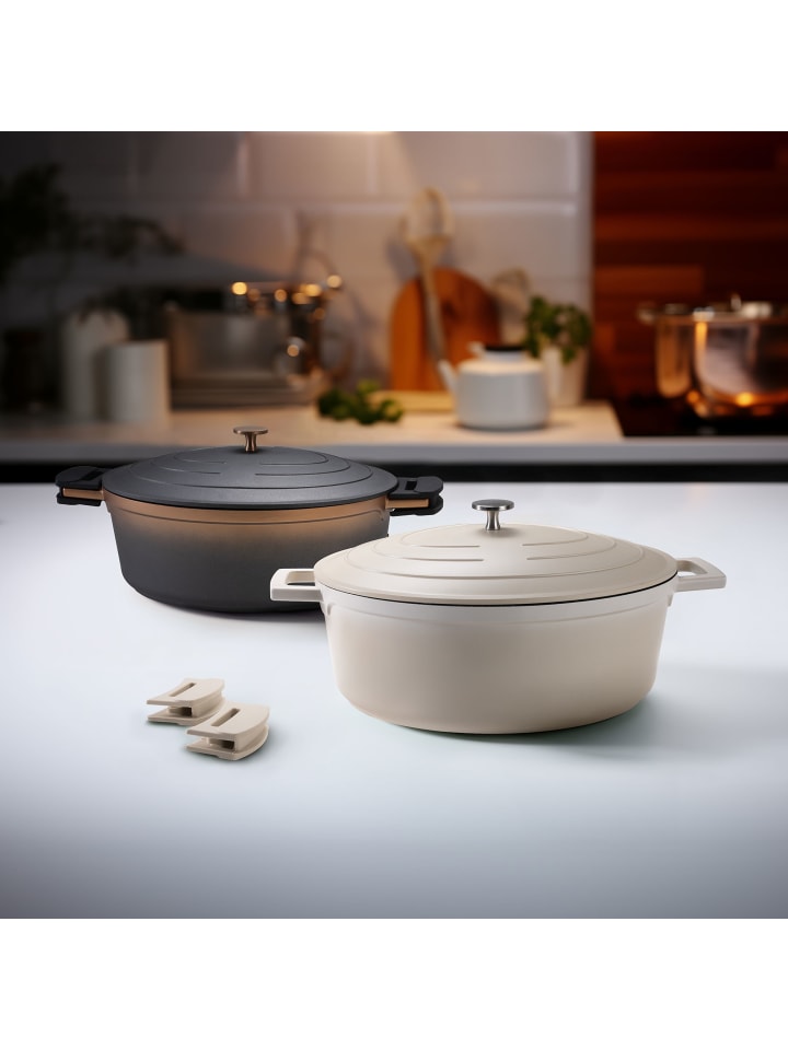 Stoneline Cocotte Bräter Oval 32x25 cm | mit Deckel in Roségold günstig kaufen Ø 32 cm