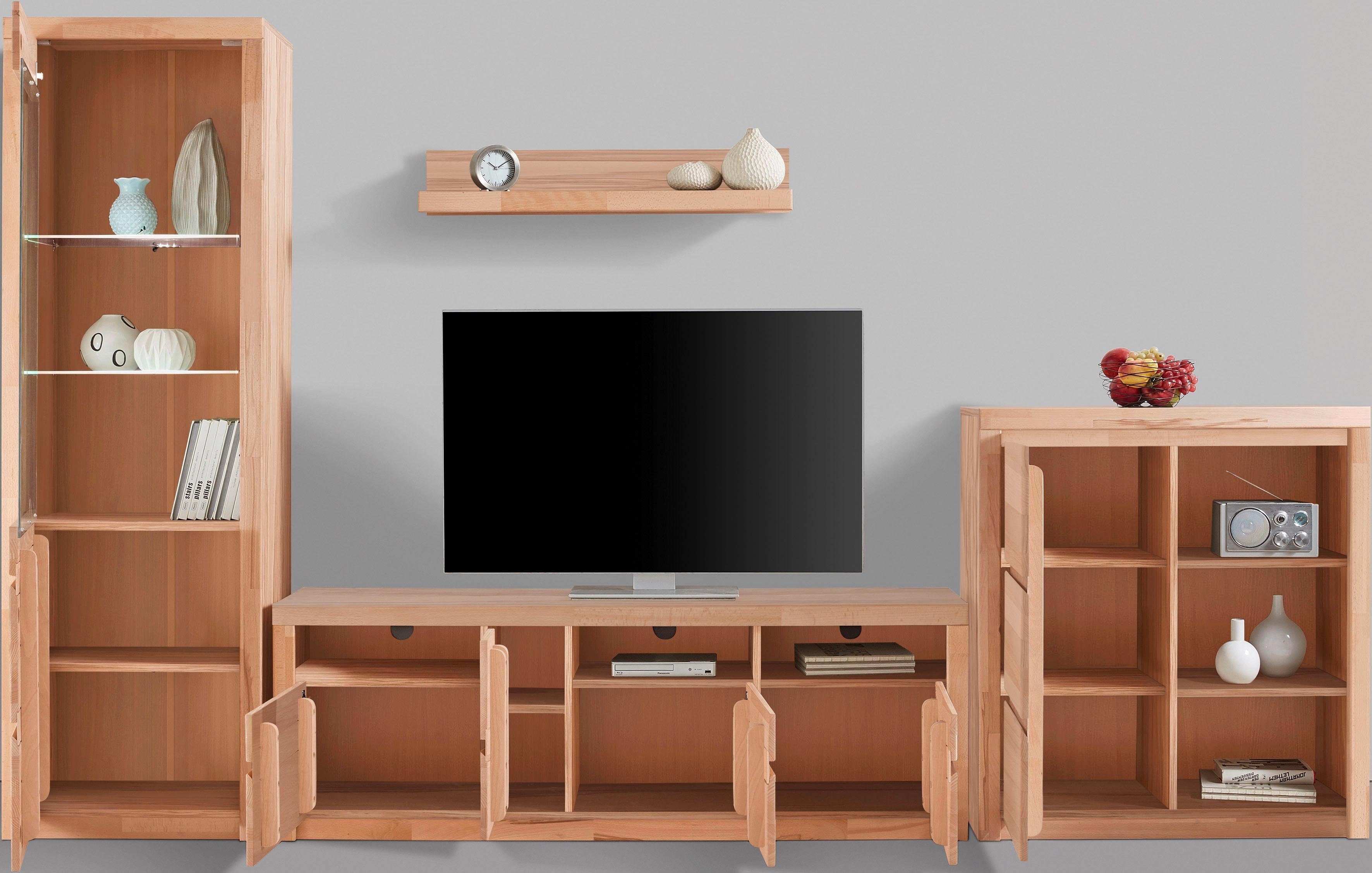 Woltra Wohnwand Silkeborg, (Set, 4-St), teilmassives Holz