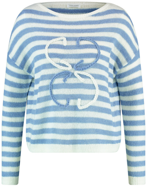 Gestreifter Pullover mit Wollanteil