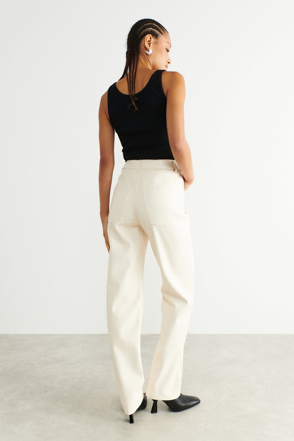 Straight pu trousers