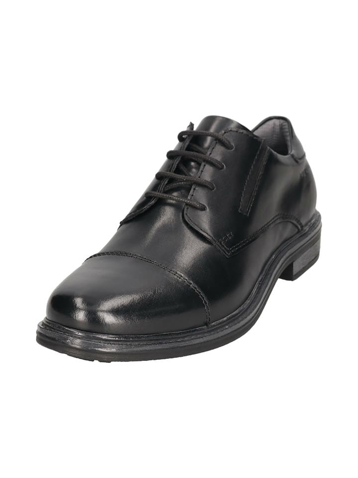 Bugatti Leder-Schnürschuhe in Schwarz günstig kaufen