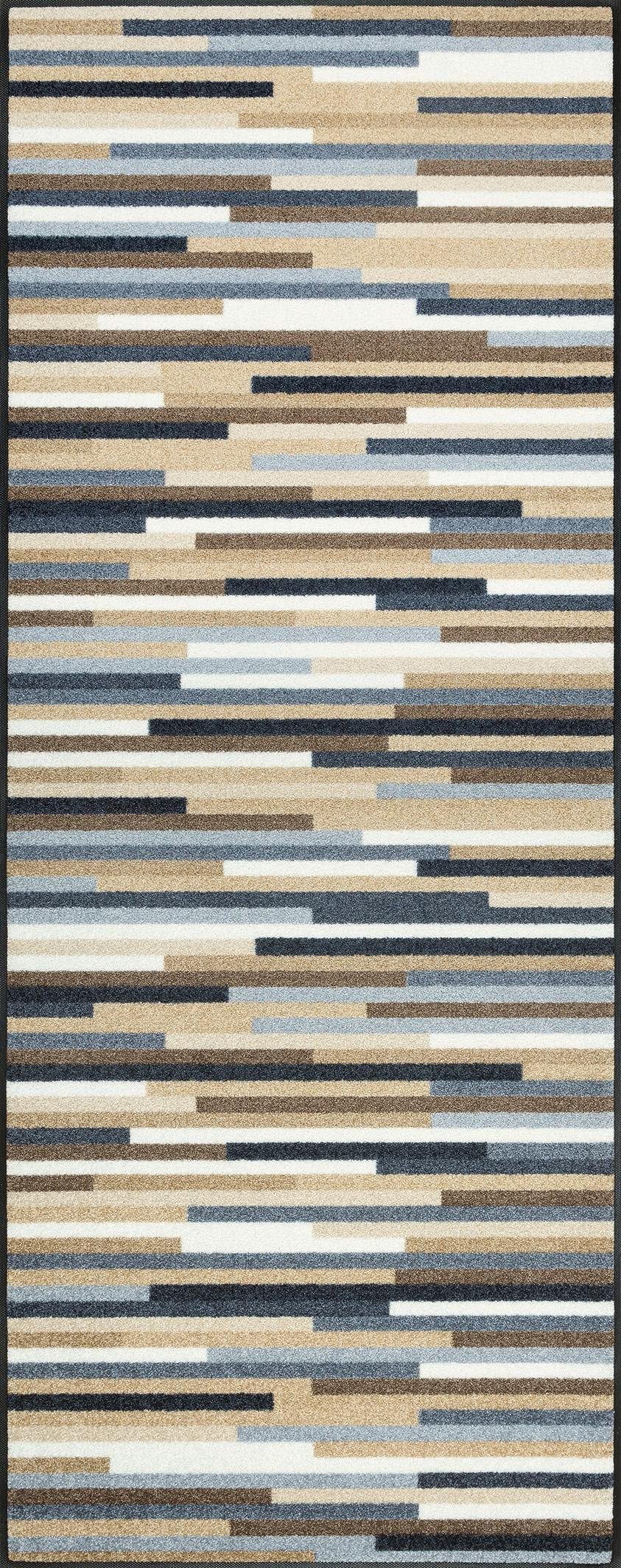 Läufer Mikado Stripes, wash+dry by Kleen-Tex, rechteckig, Höhe: 7 mm, Schmutzfangläufer, modernes Streifen Design, rutschhemmend, waschbar