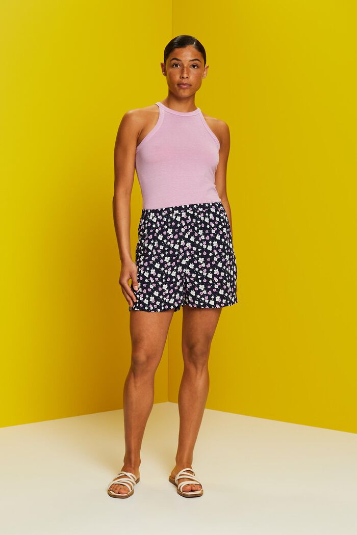 Gemusterte Pull-on-Shorts, LENZING™ ECOVERO™