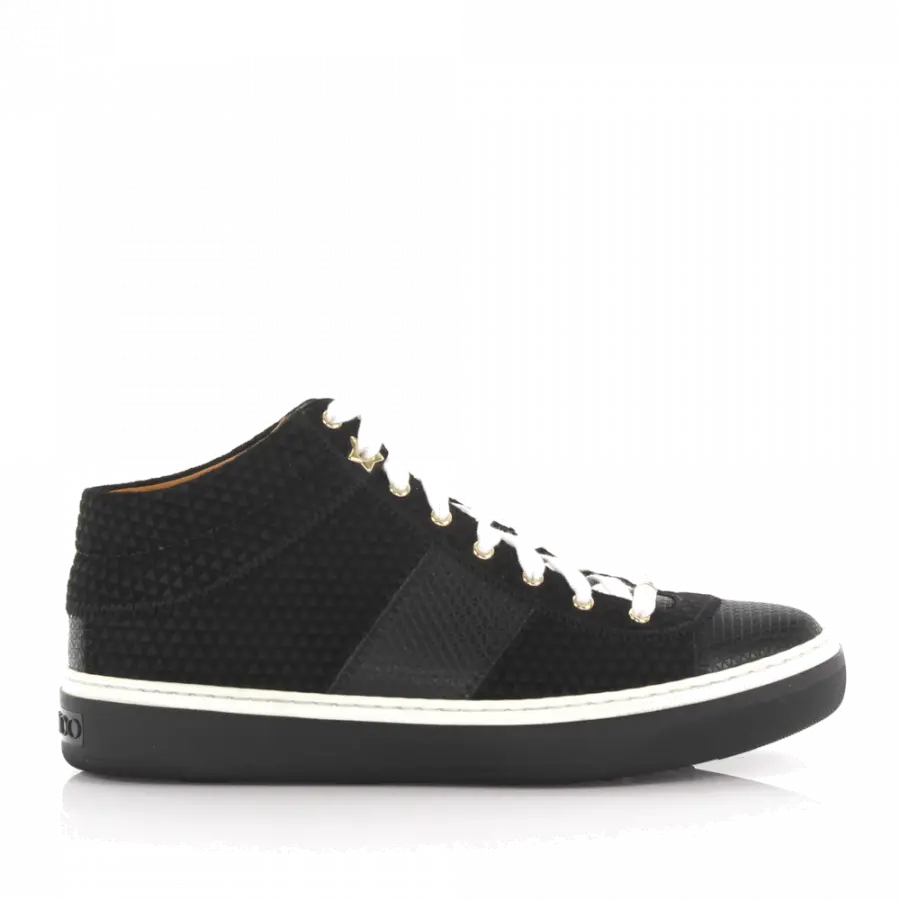 Jimmy Choo - Sneaker high Prägung schwarz - schwarz