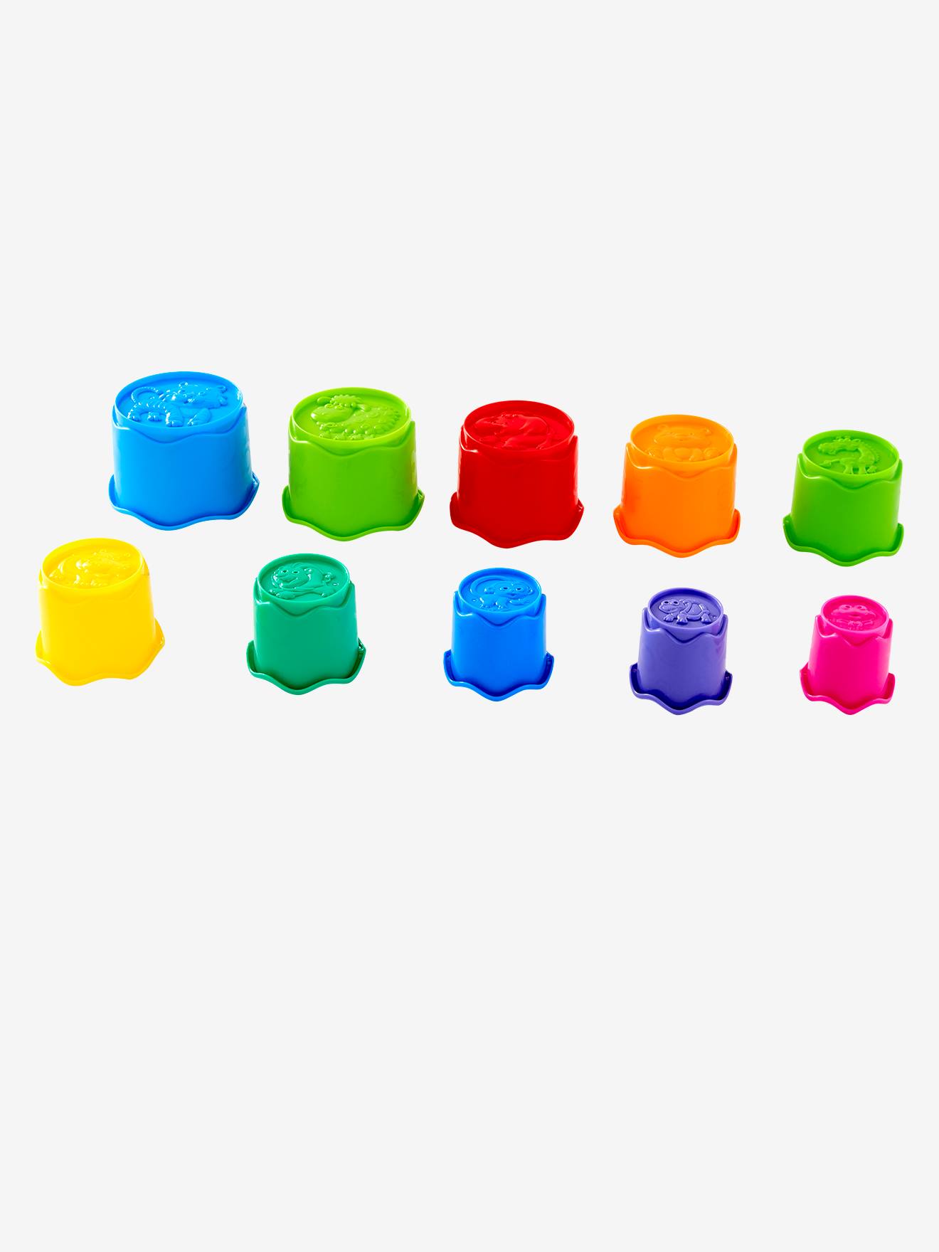 Gobelets de bain en plastique à empiler multicolore