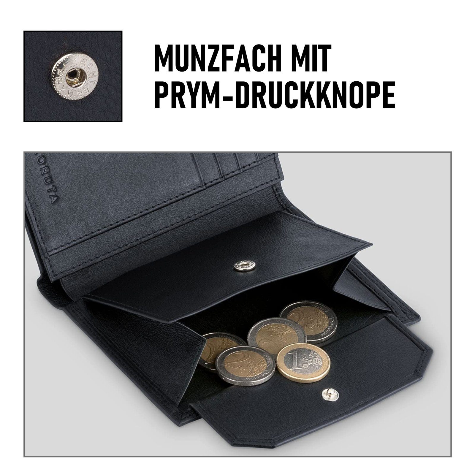 TAN.TOMI Brieftasche Brieftasche Herren mit RFID Schutz Leder Geldbeutel für Männer, Portemonnaie Groß mit Münzfach