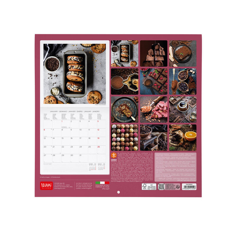 Calendario de pared 2025 - 30 x 29 cm